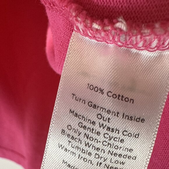 Talbots Women's Top Size 1X Plus Solid Pink Bell Sleeve Pullover 100% Cotton - Picture 6 of 8